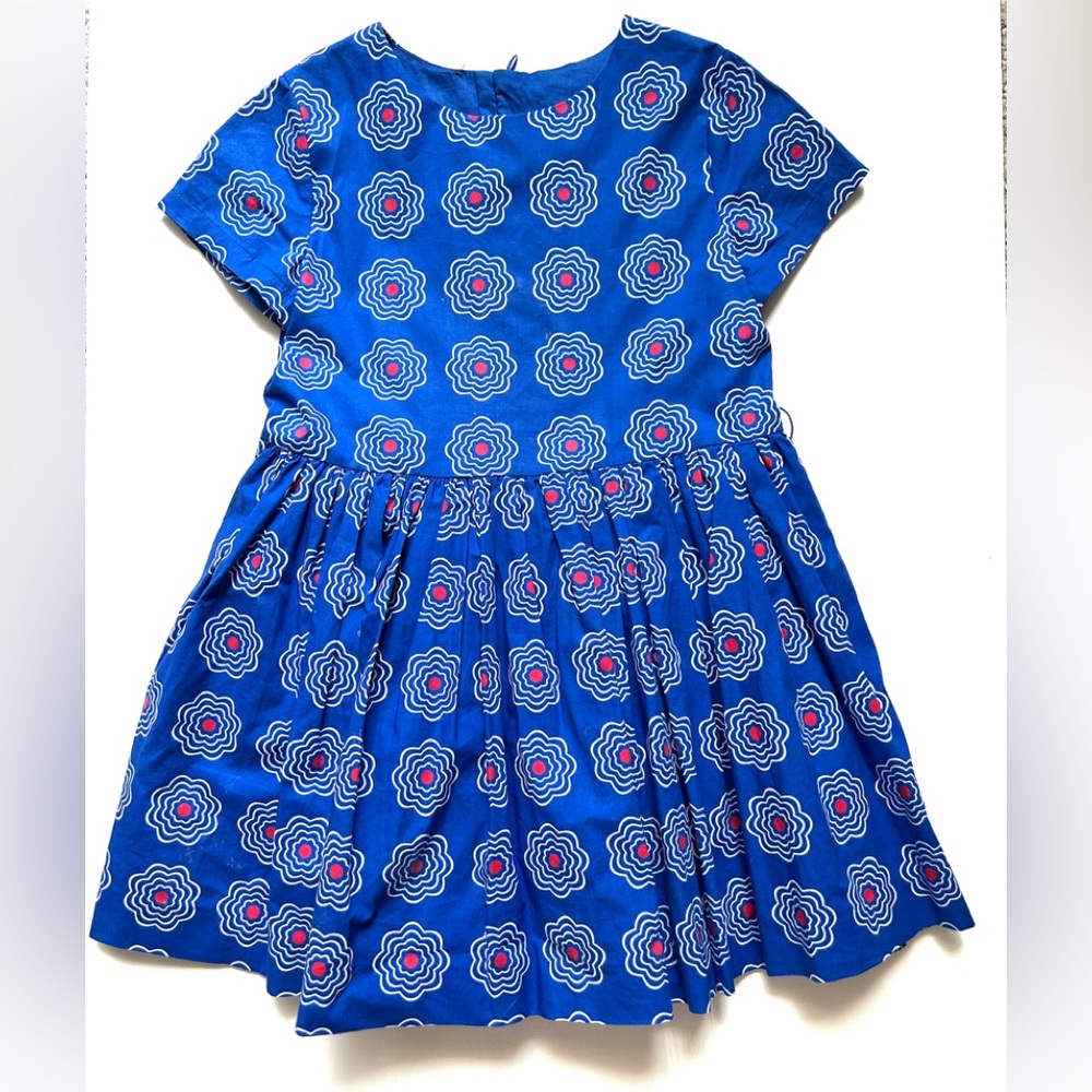 Jacadi Vibrant Blue Dress with Floral Accents
